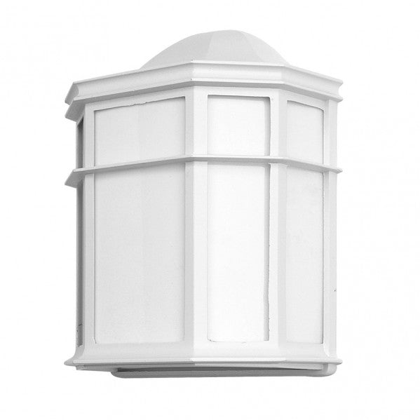 BELLATRIX outdoor wall light 1xE27 aluminium / polycarbonate white