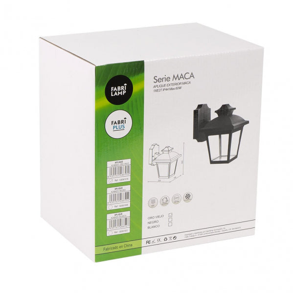 MACA outdoor wall light 1xE27 polycarbonate gold