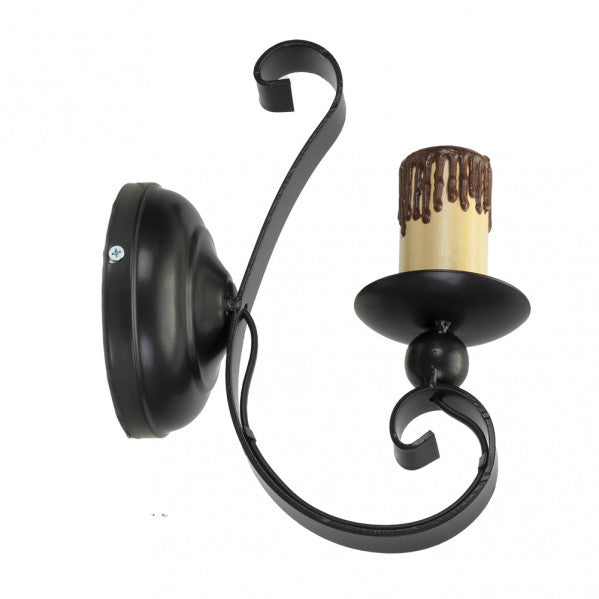 MEDIEVAL washer sconce 1xE27 metal / polycarbonate black
