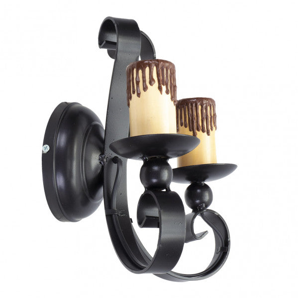MEDIEVAL washer sconce 2xE27 metal / polycarbonate black