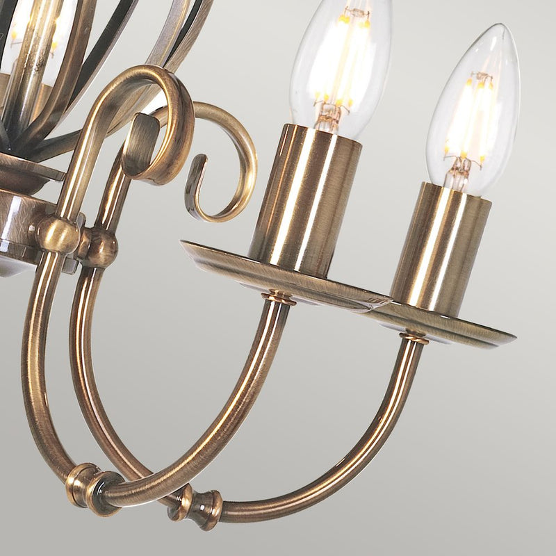 Chandelier Elstead Lighting (ART5-AGD-BRASS) Artisan steel E14 5 bulbs