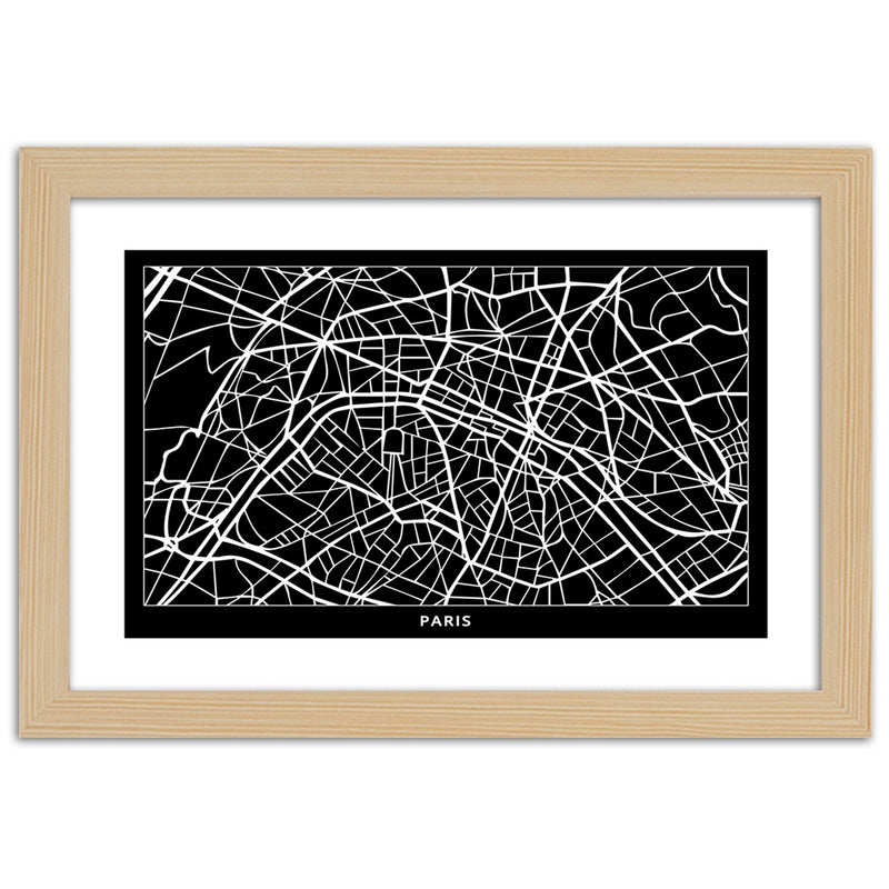 Picture in natural frame, City plan paris