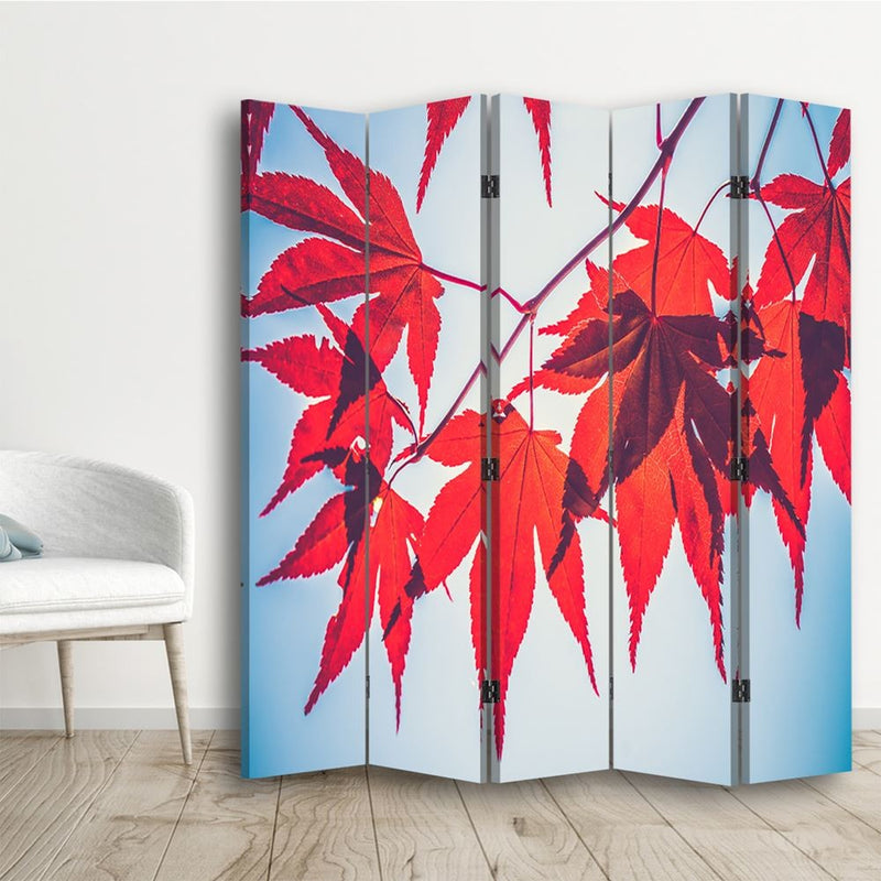 Room divider Double-sided, Red leaves in autumn
