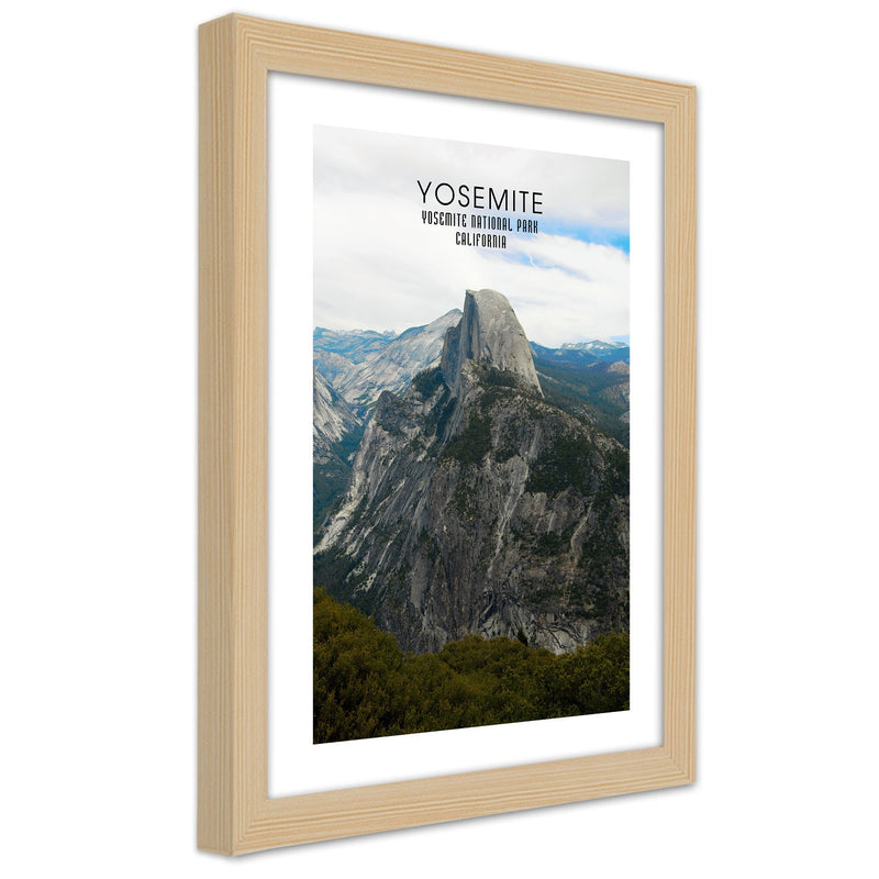 Cuadro en marco natural, Roca en el parque nacional de Yosemite