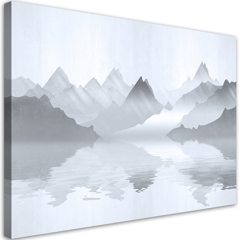 Canvas print, Mountains by the lake abstract