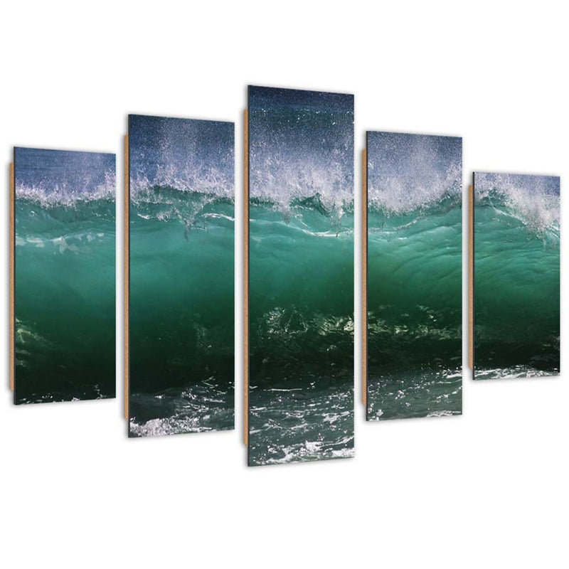 Five piece picture deco panel, Stormy wave