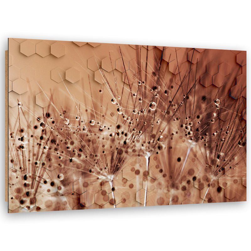 Deco panel print, Dandelion in dewdrops
