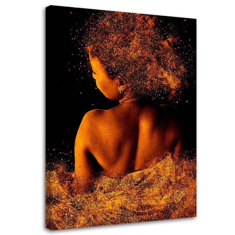 Canvas print, Young woman in gold dust