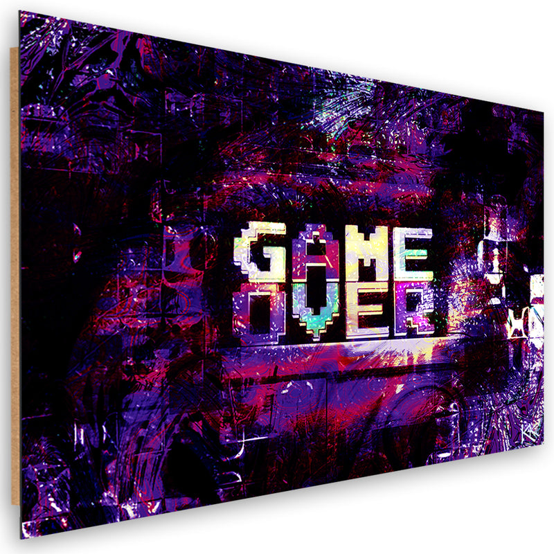 Impresión de panel decorativo, cartel abstracto Game over