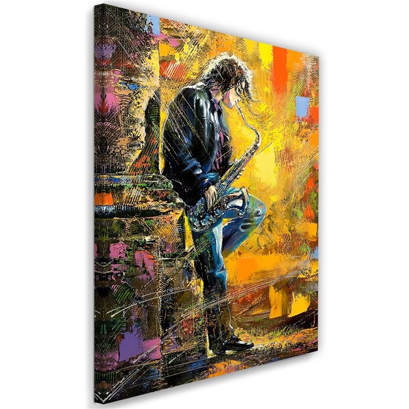 Canvas print, Musician with saxophone