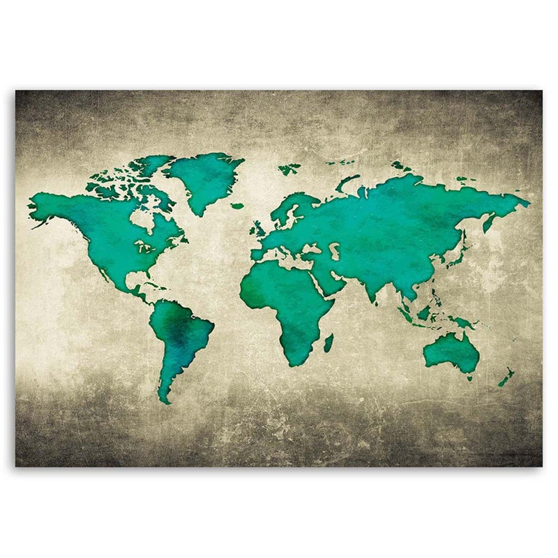 Canvas print, Green world map