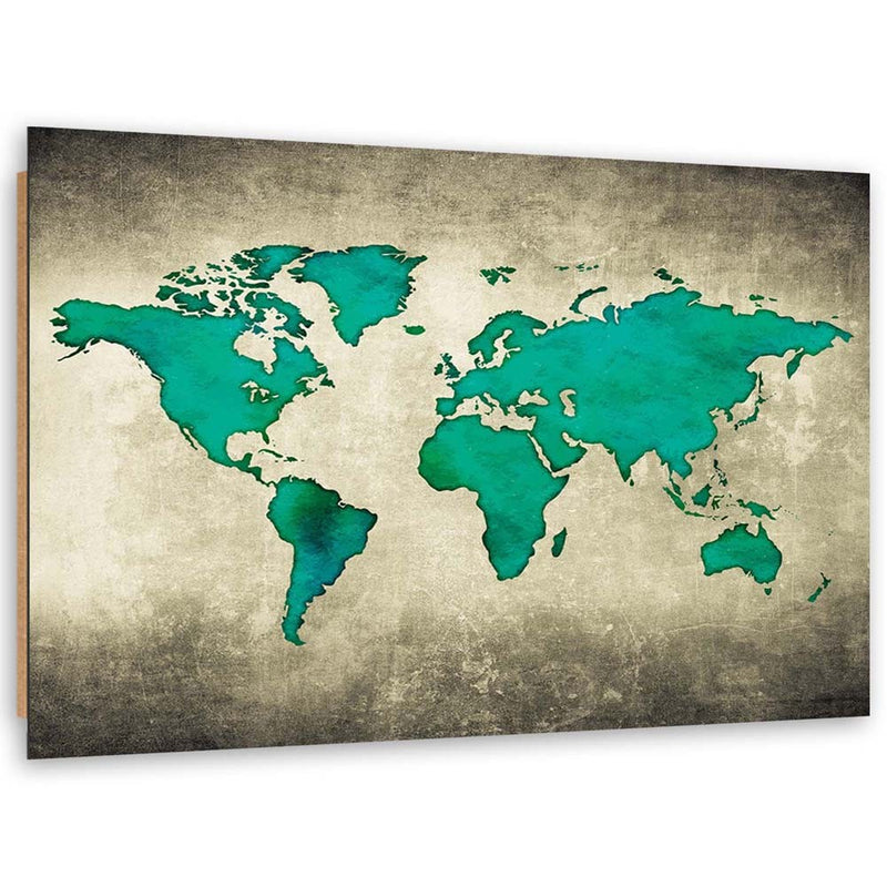 Deco panel print, Green map of the world