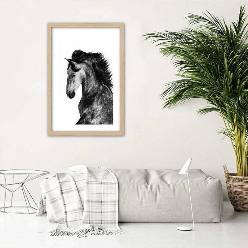 Picture in natural frame, Wild steed