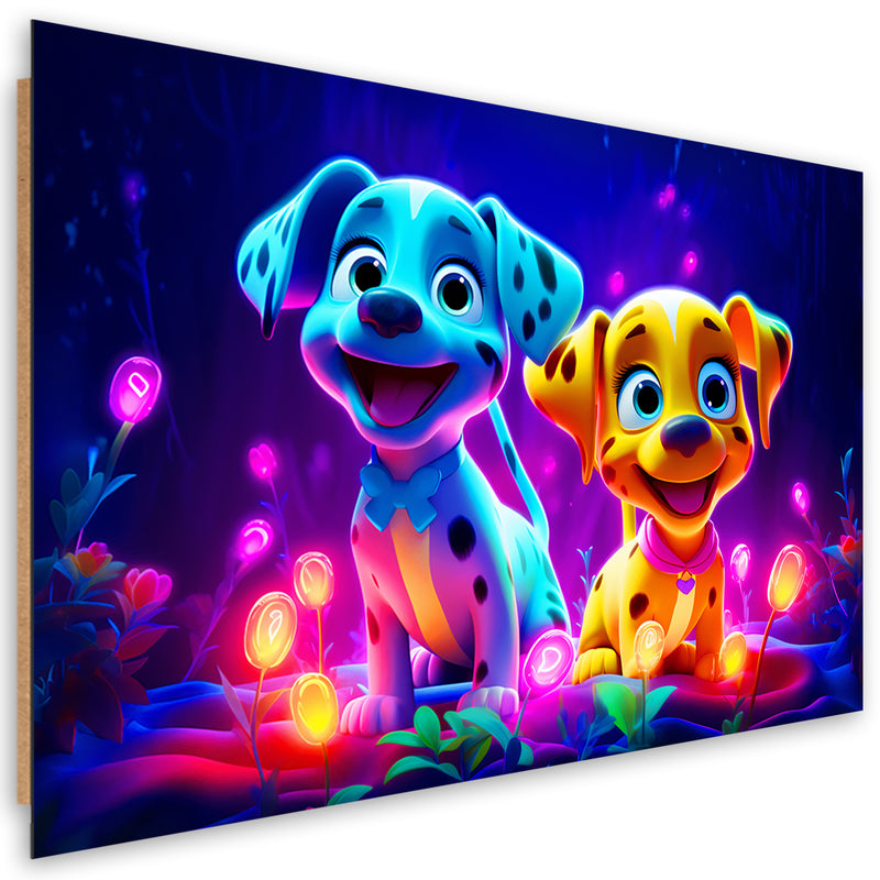 Imagen de panel decorativo, dibujos animados de perros lindos