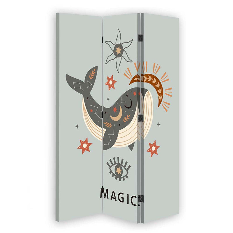 Room divider Double-sided PIN IT, Magic whale