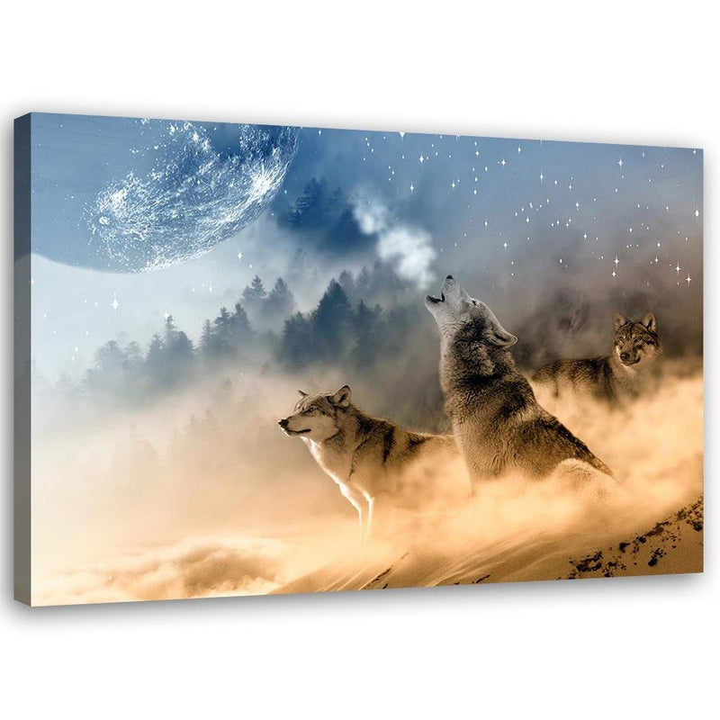 Canvas print, Howling wolves