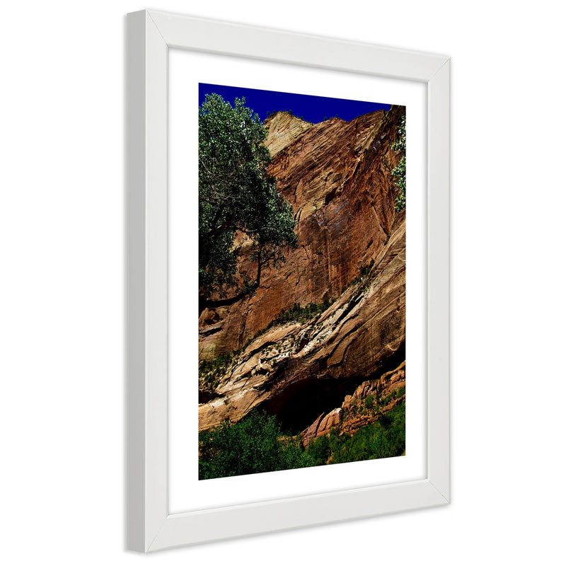 Picture in white frame, Rocky landscape