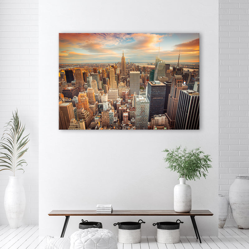 Canvas print, Sunset over new york