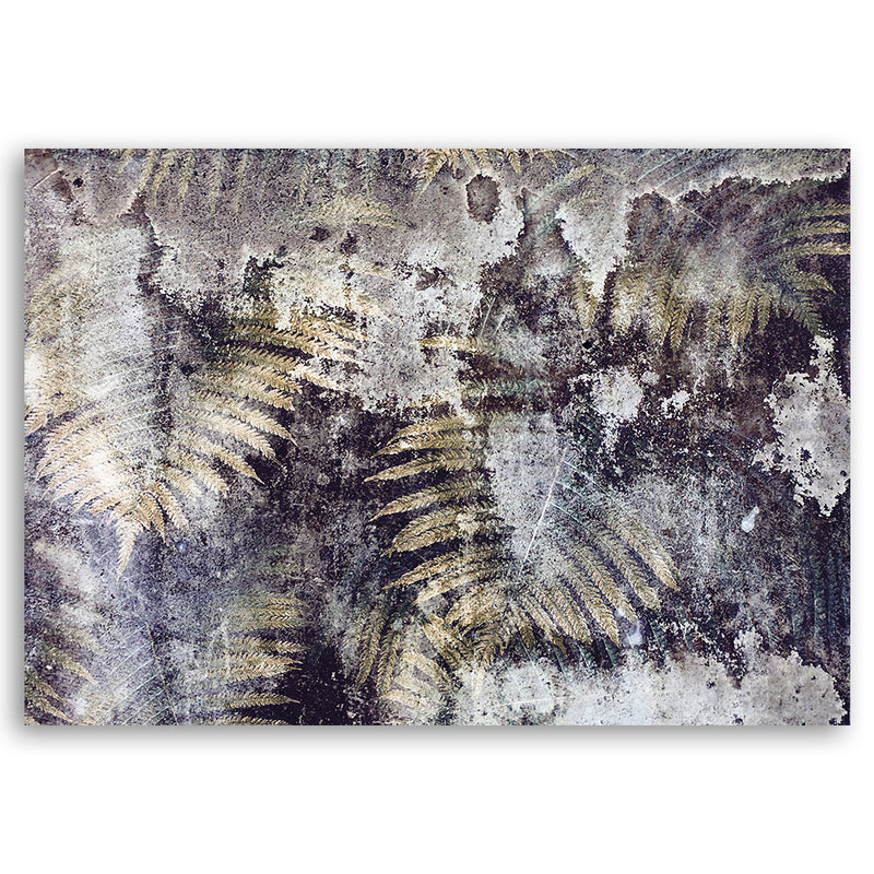 Canvas print, Golden fern leaves