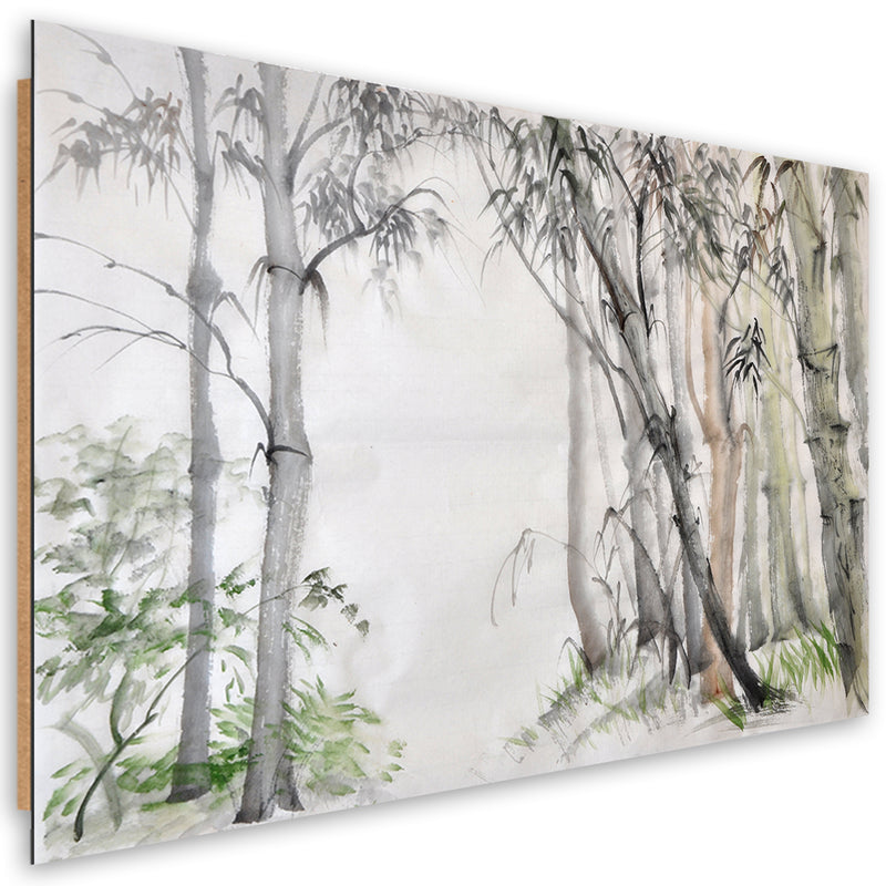 Deco panel print, Forest of grey trees painted
