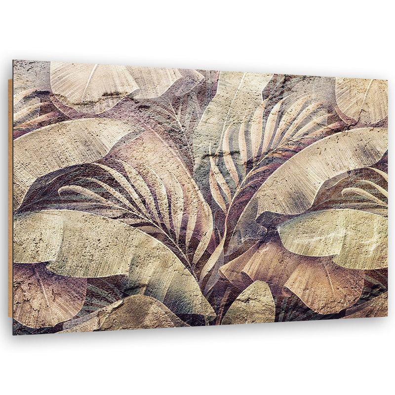 Deco panel print, Palm leaf jungle on imitation concrete