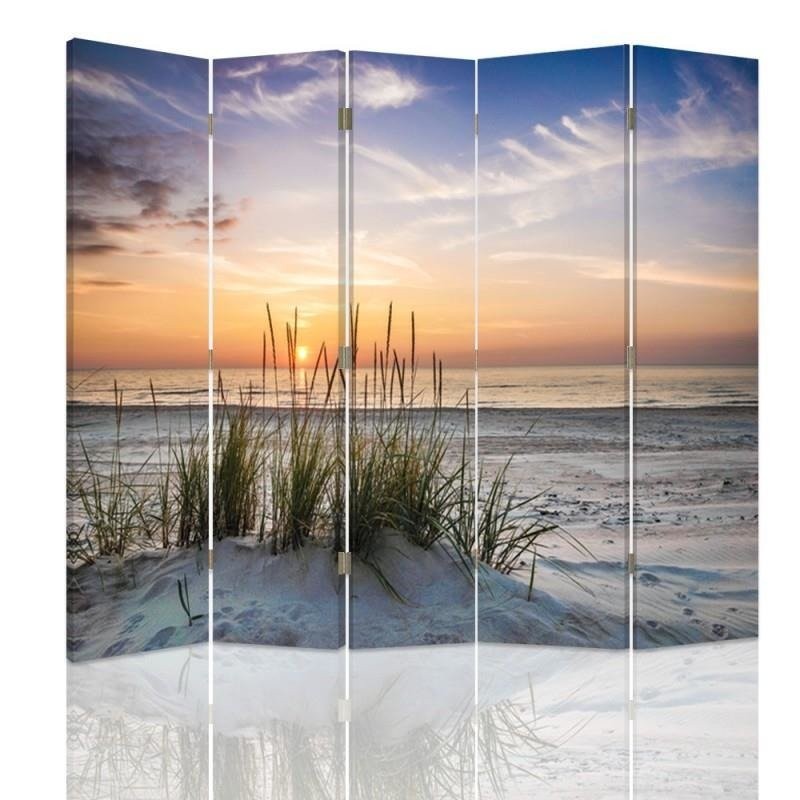 Room divider Double-sided, Grass on the sea beach