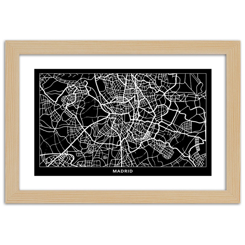 Picture in natural frame, City plan madrid