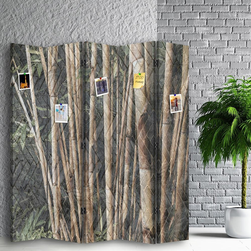 Room divider Double-sided PIN IT, Bamboo stalks brown