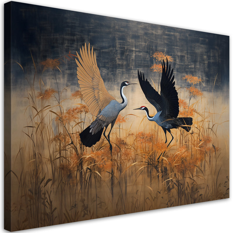 Canvas print, Crane Birds Abstract