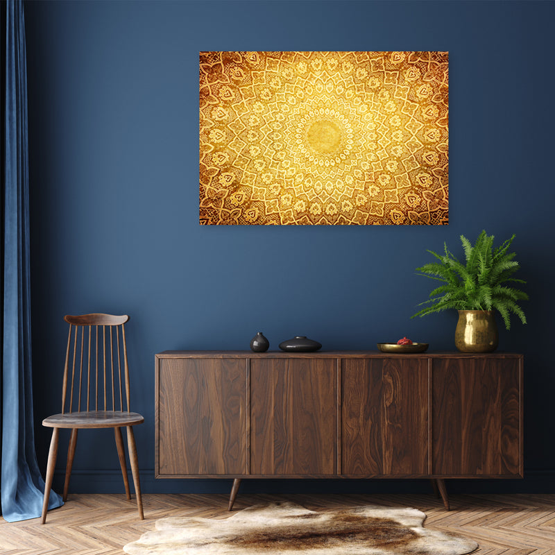 Deco panel print, Gold mandala abstract