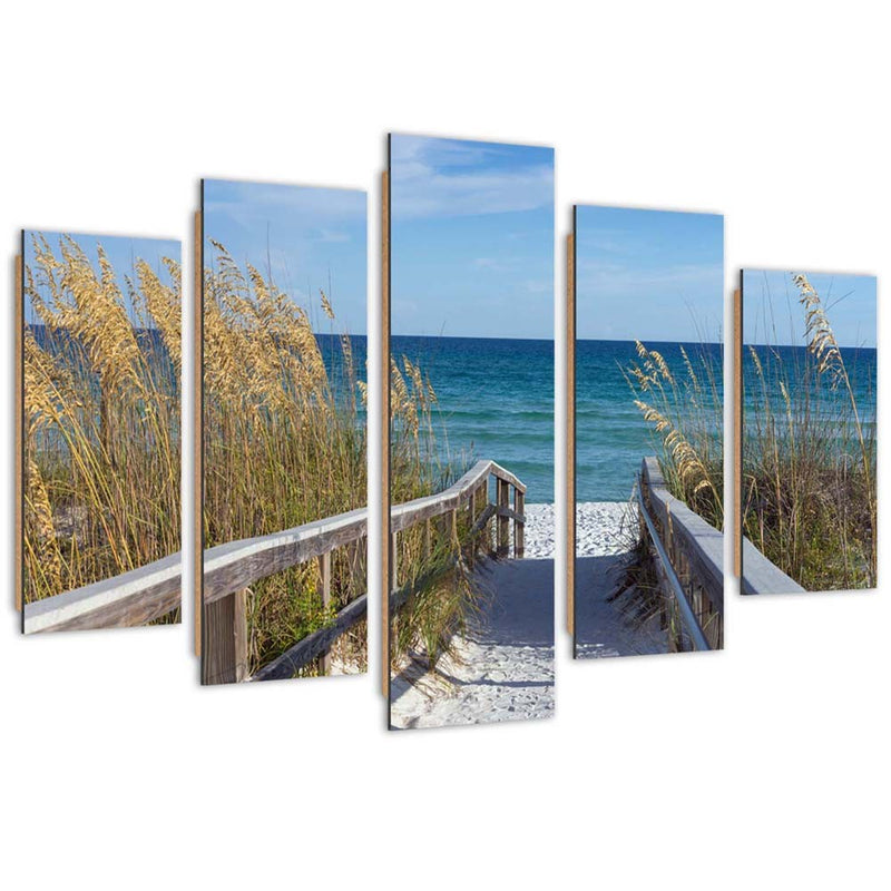 Five piece picture deco panel, Going down to the beach