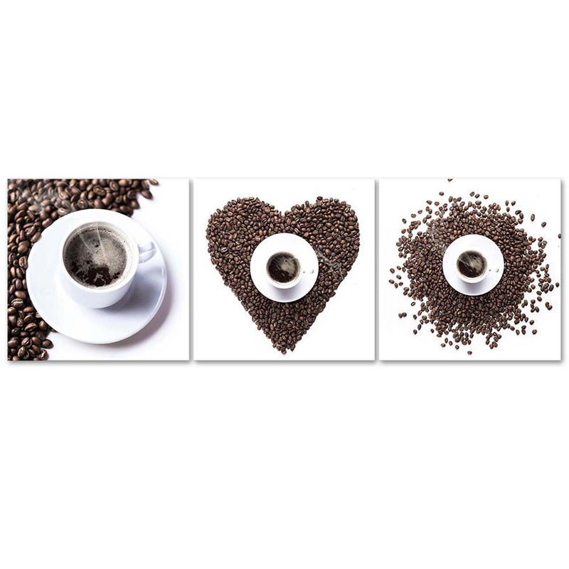 Set of three pictures deco panel, Coffee heart