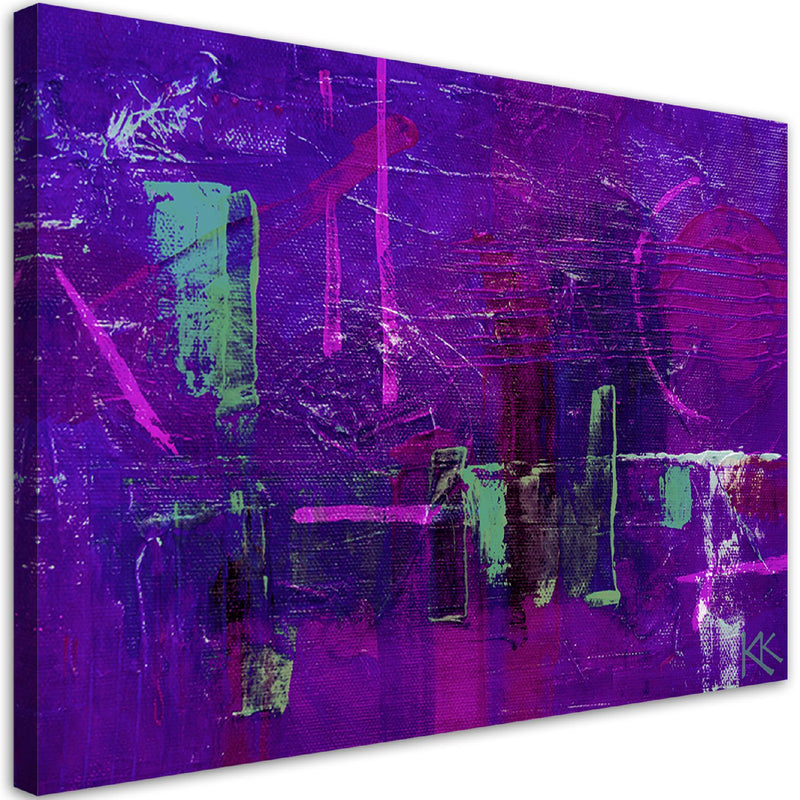 Canvas print, Violet abstract hand painted