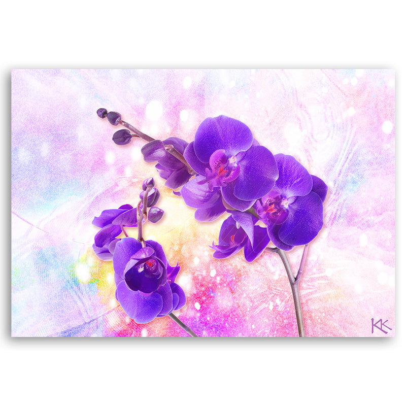 Panel decorativo estampado, Flor de orquídea violeta