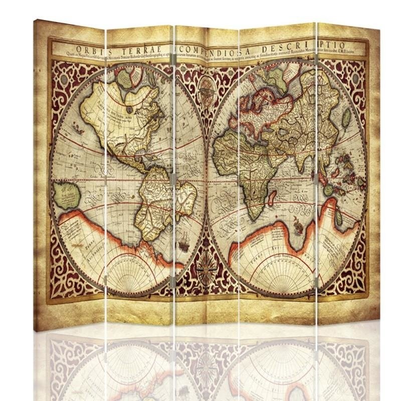 Room divider Double-sided, Old world map