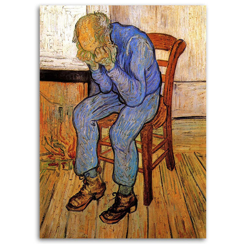 Canvas print, Old man in sorrow - v. van gogh reproduction