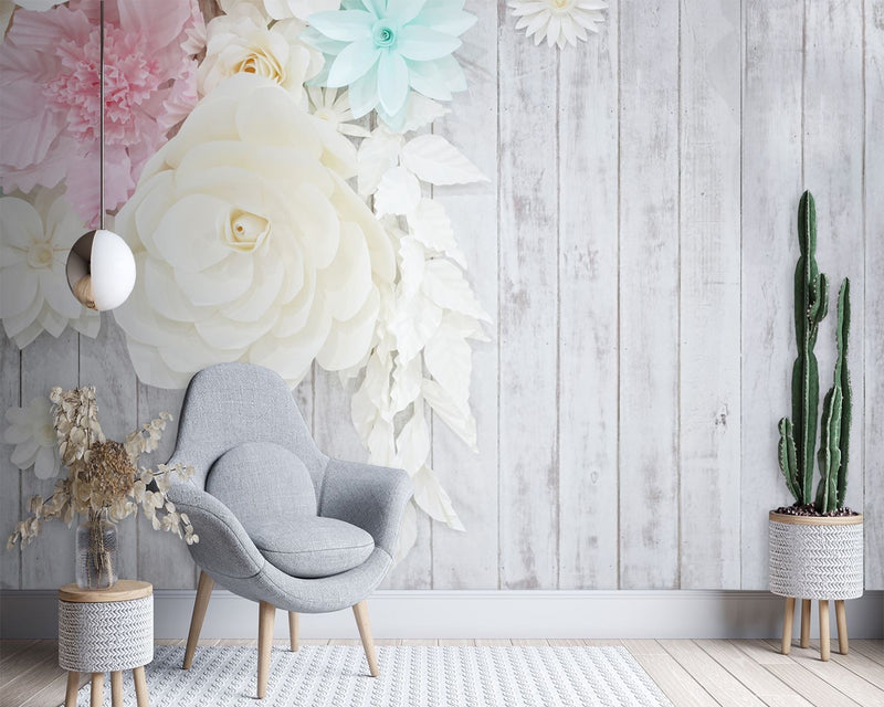 Wallpaper, Wood and flowers