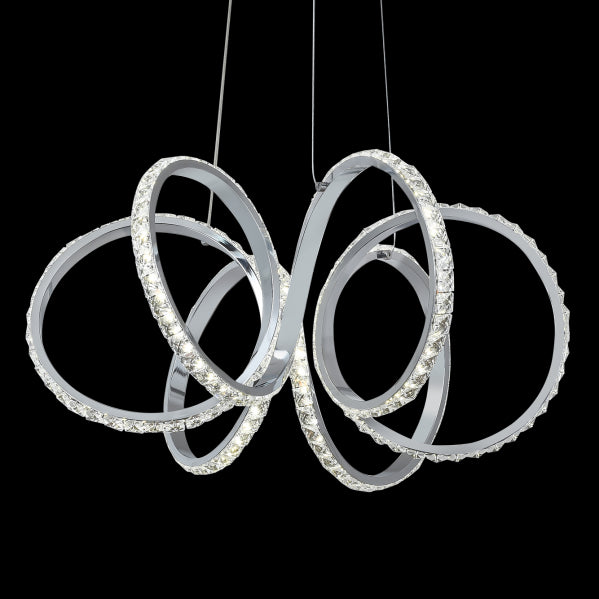 DRAGON chandelier 50W metal / crystal chrome