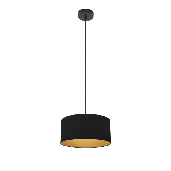 ANUSKA pendant lamp 1xE27 metal / textile black