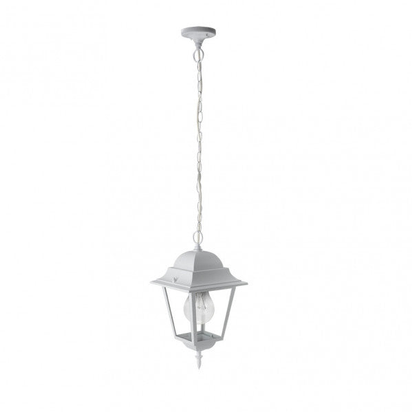 SPICA outdoor ceiling light 1xE27 aluminium / crystal white