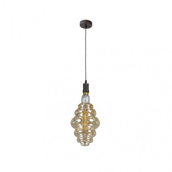 LORETO chandelier 1xE27 8W metal / crystal brown