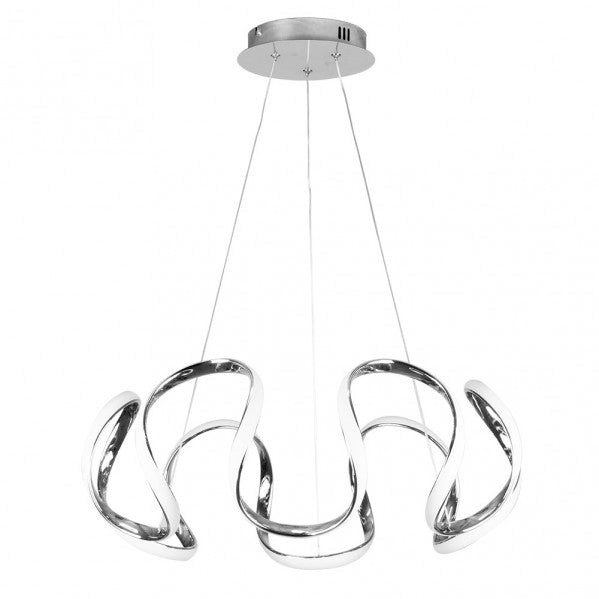 NUDO chandelier 60W aluminium / polycarbonate chrome