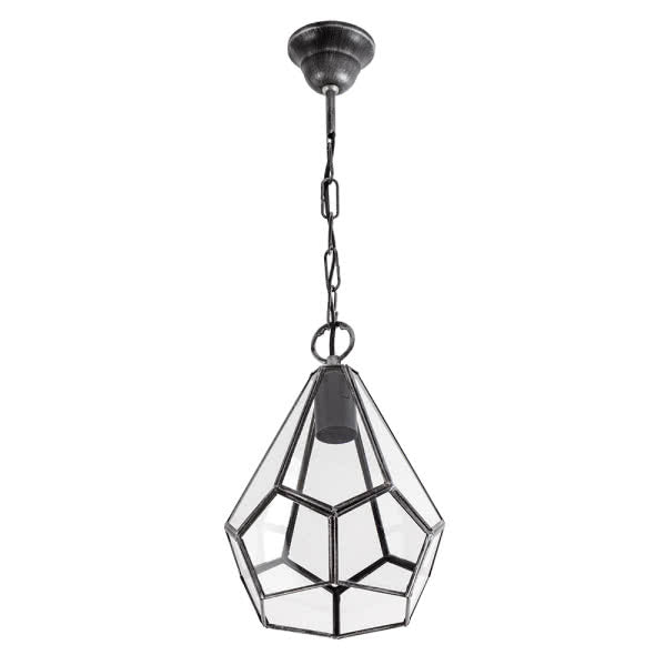 OSUNA pendant lamp 1xE27 metal / crystal silver