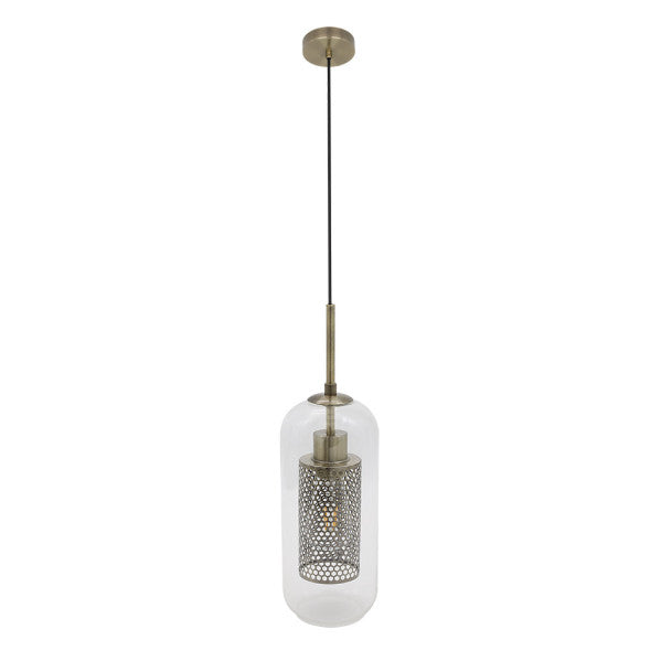 PIXIE pendant lamp 1xE27 metal / crystal leather