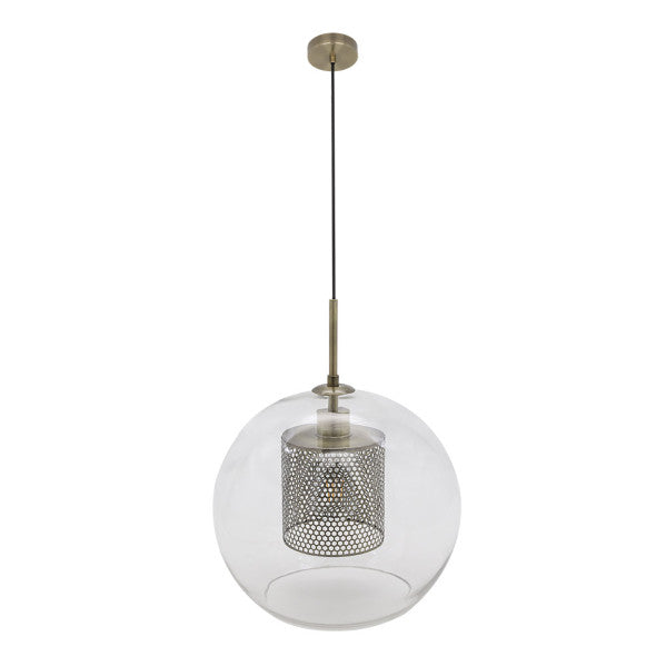 PIXIE pendant lamp 1xE27 metal / crystal leather