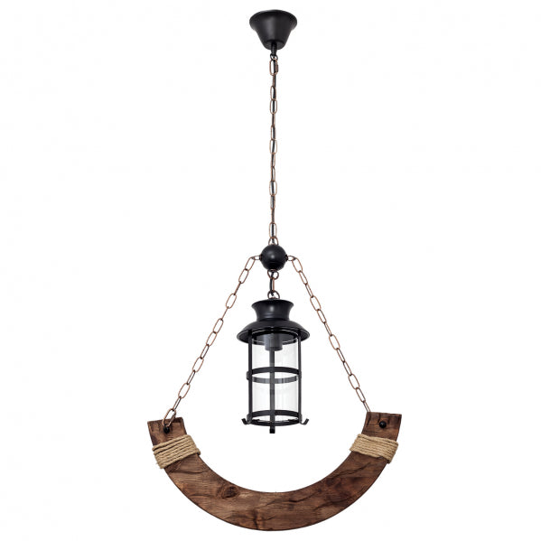 CORTIJO chandelier 1xE27 wood / metal brown
