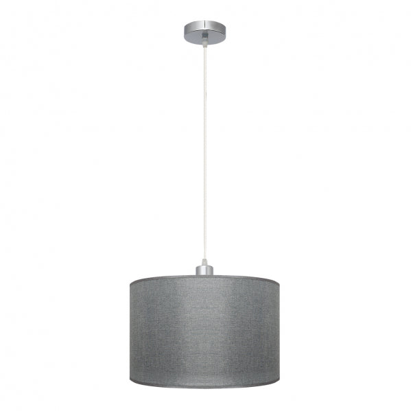 AXEL pendant lamp 1xE27 metal / textile silver