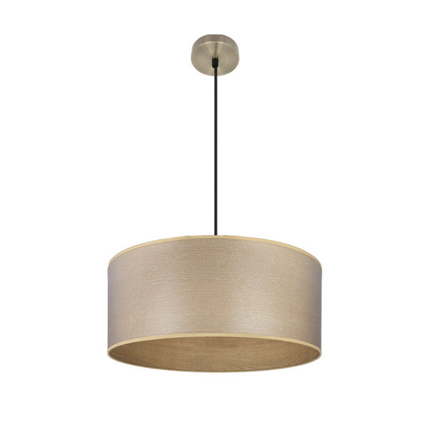 TANIA pendant lamp 1xE27 metal / textile light wood
