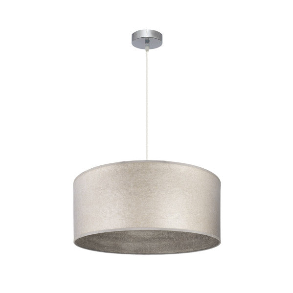 TANIA pendant lamp 1xE27 metal / textile grey