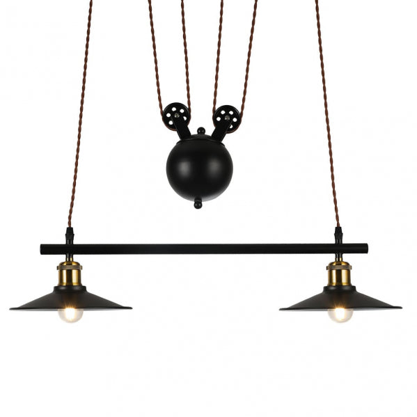 TRIGUERO chandelier 2xE27 metal black